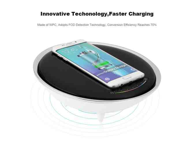 Wireless Charger with Color Changing LED Night Light, Qi Wireless Charging Pad - Photo 3