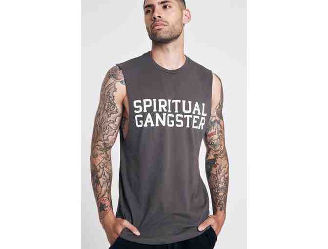Spiritual Gangster Varsity Men's Spiritual Gangster Muscle Tee - Grey - Large