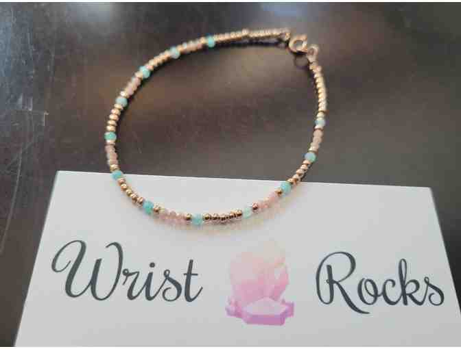 Wrist Rocks 14K Rose Gold, Amazonite, and Rhodochrosite Bracelet