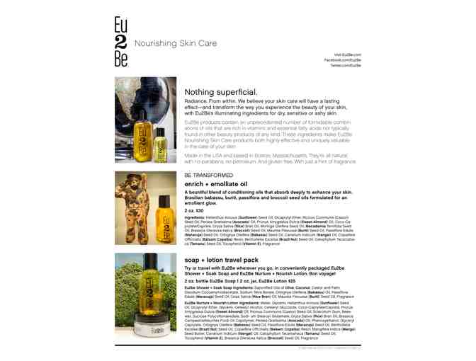 Gift Basket of EU2BE Skin Care Products