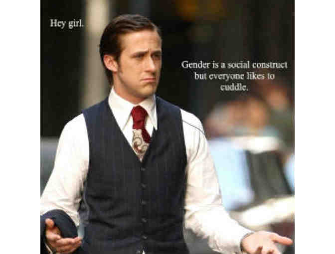 Your favorite 'Feminist Ryan Gosling' Quote, cross stitched by Danielle Henderson