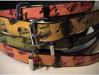 Handmade Screenprinted Leather Belt of Your Choice