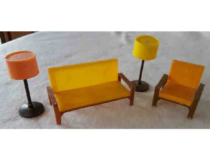 Collection of Vintage Plastic Dollhouse Furniture