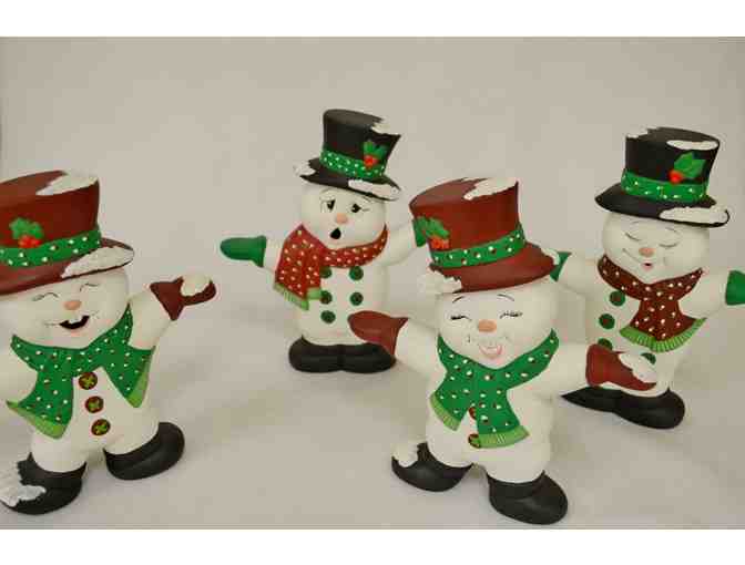 Set of Four Ceramic Snowman