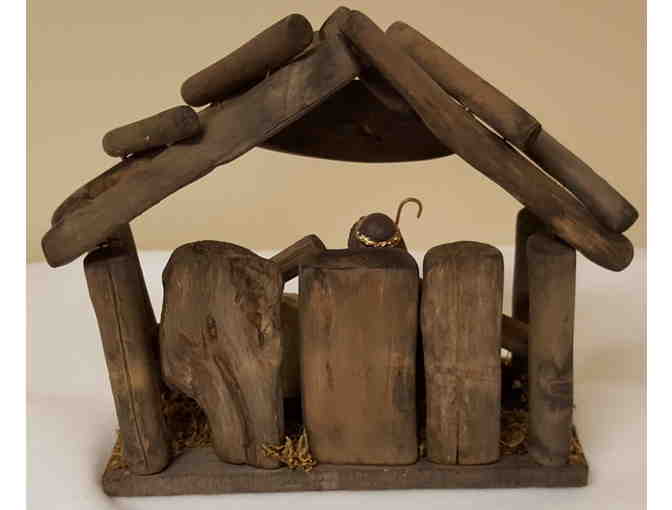 Wood/Ceramic/ Nativity with Creche