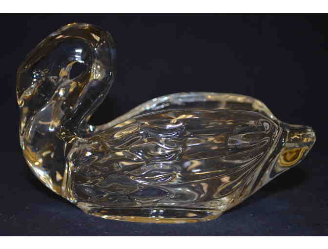 Crystal Candle Holder, Vase, and Swan