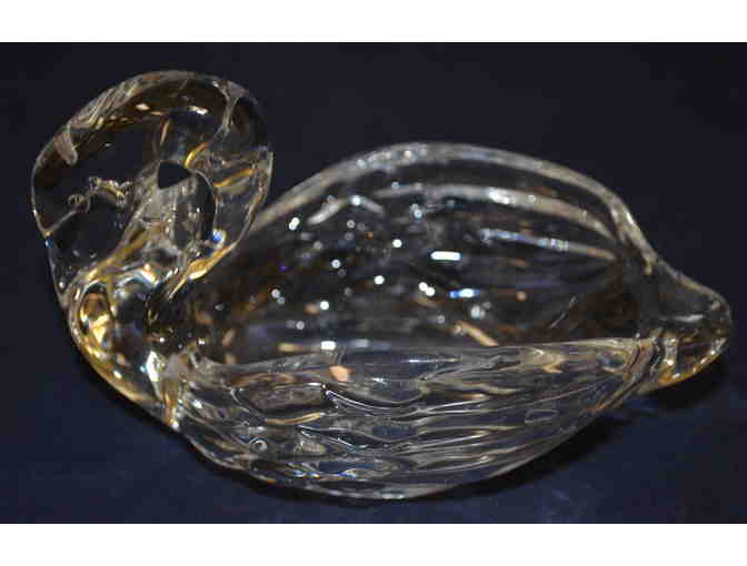 Crystal Candle Holder, Vase, and Swan