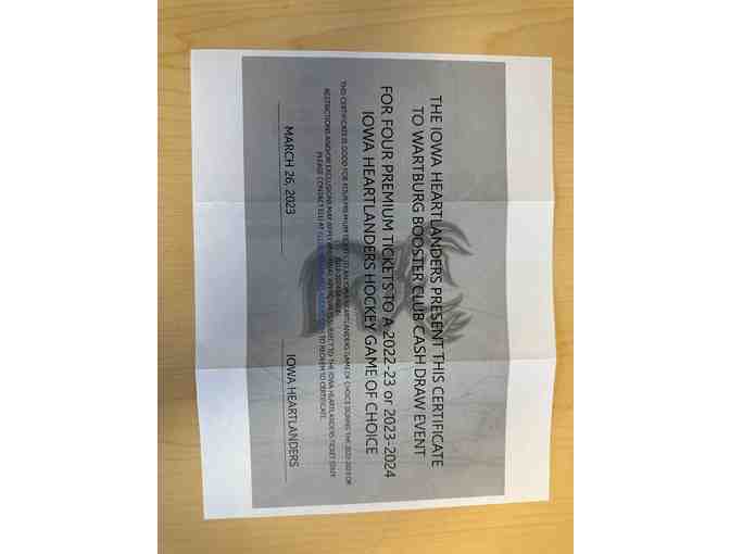 Four Premium Iowa Heartlanders Hockey Game tickets - Photo 1