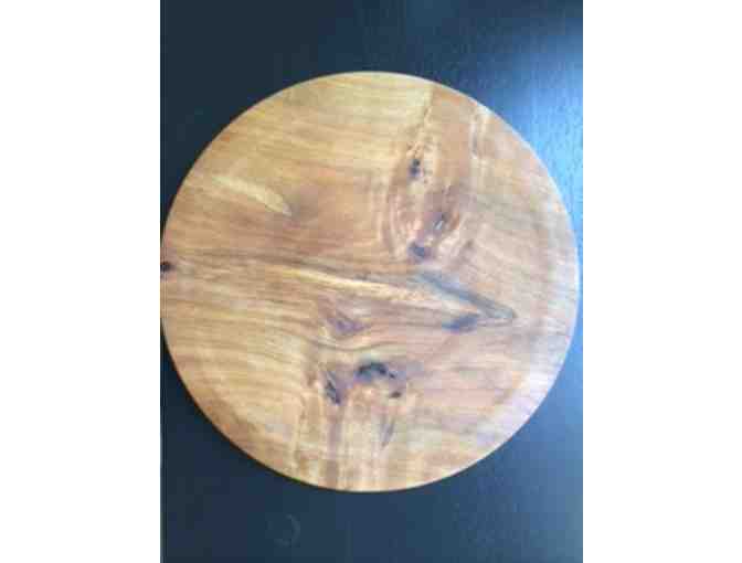 Handmade Wood Plate with 8 Napkin Holders