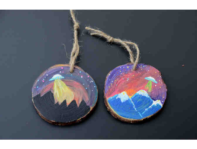 Mountain UFO painted ornaments