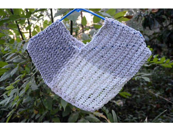Lacy grey and white child's poncho (small)