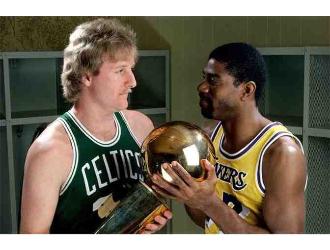 Magic Johnson and Larry Bird Hand Signed Basketball