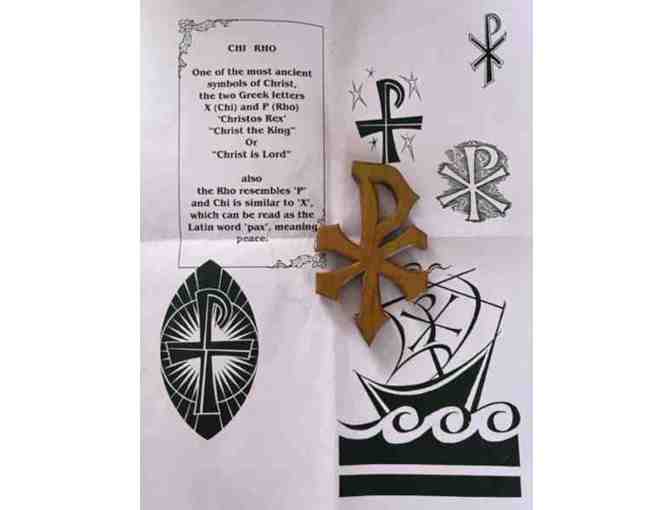 Hand Carved Chi Rho Symbol by Rev. Dr. Peter Misner