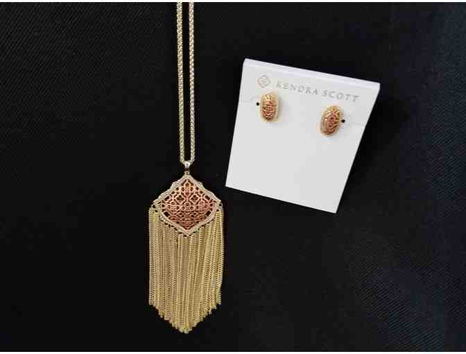 Kendra Scott earrings and necklace