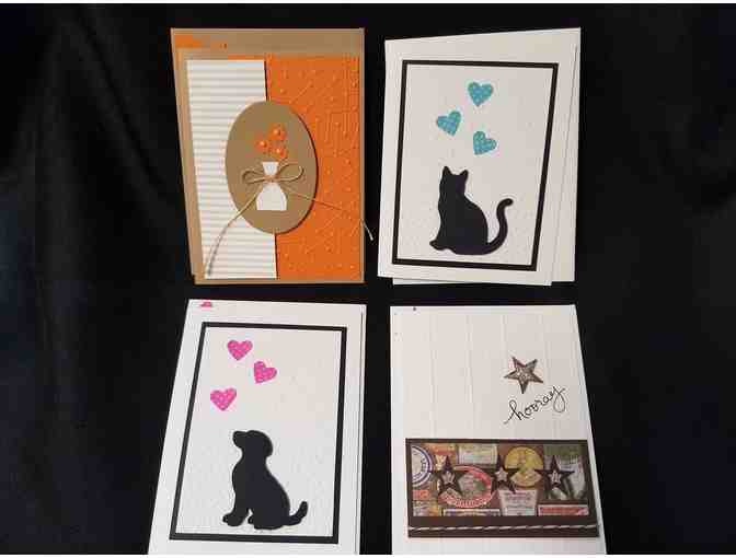 Hand-stamped greeting cards
