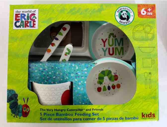 Very Hungry Caterpillar 5 Piece Bamboo Feeding Set and Matching Bamboo Cup