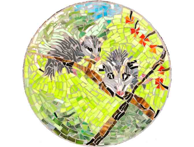 Mosaic Garden Stepping Stone - Opossums