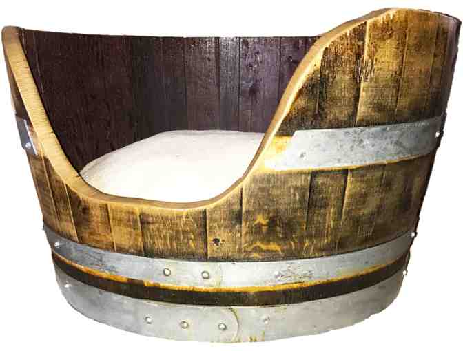Wine Barrel Dog Bed - Up-cycled Wine Barrel Furniture