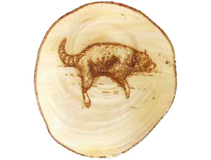 Rustic Natural Wood Coasters - Raccoon Engraving