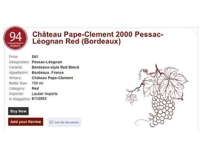 Bottle of Chateau Pape Clement (2000)
