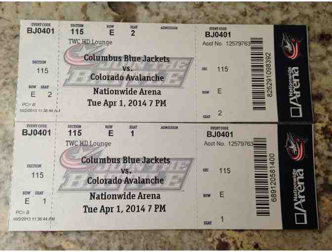Columbus Blue Jackets Game -- Two (2) Tickets with TWC HD Lounge Access