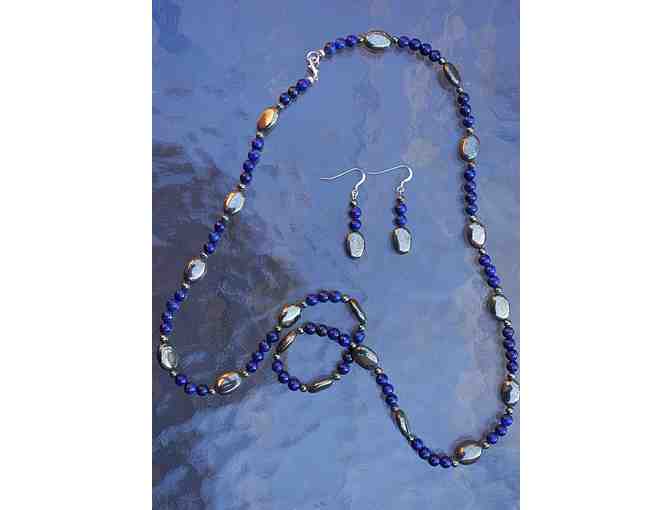 Lapis and Pyrite Necklace with Earrings - 'Pick A Pocket' Raffle Item