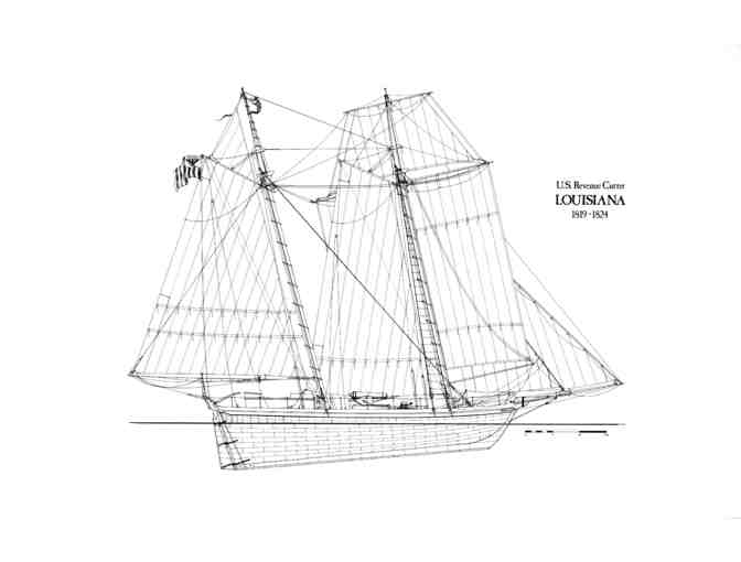 Set of Four (4) US Early Sailing Cutters by John A. Tilley