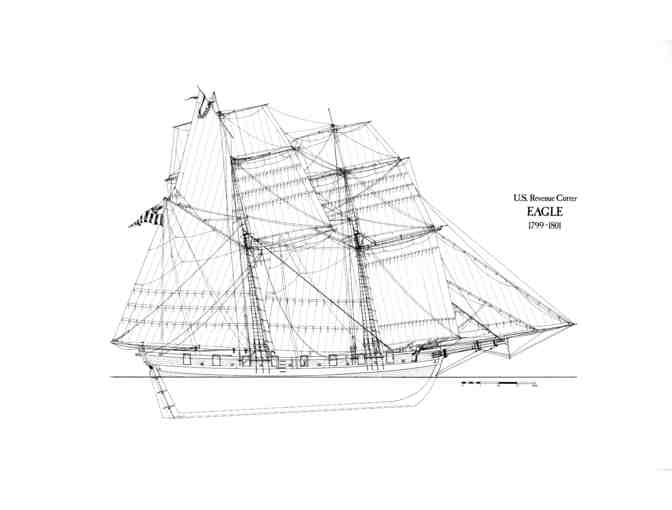 Set of Four (4) US Early Sailing Cutters by John A. Tilley