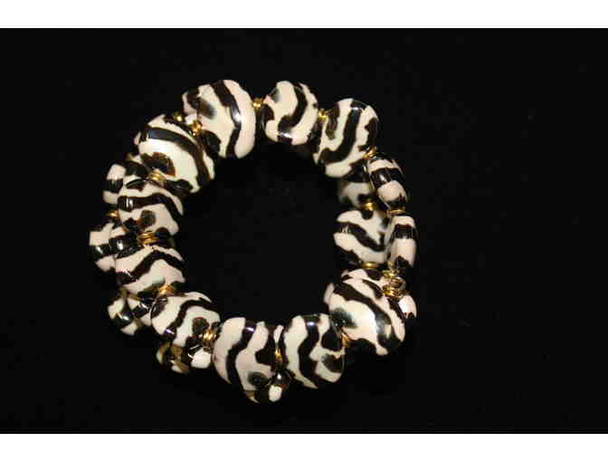 Kazuri Bead Bracelet - zebra