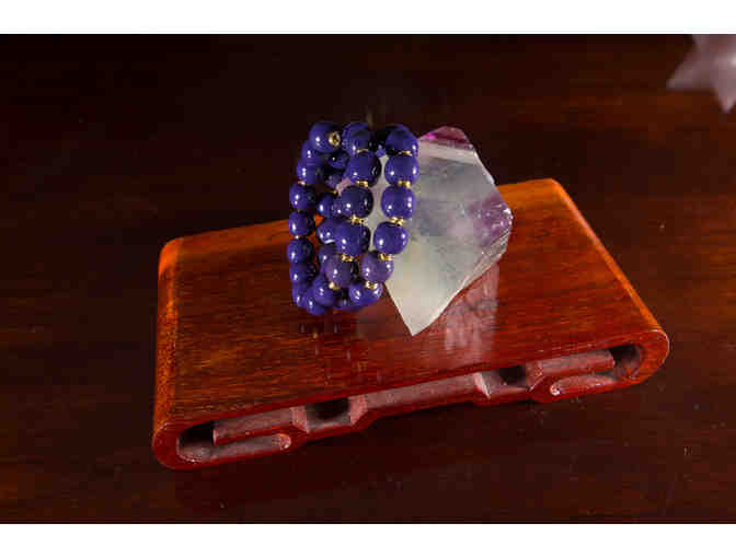 Kazuri Bead dark purple bracelet