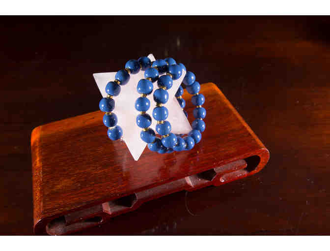 Kazuri Bead Bracelet - blue