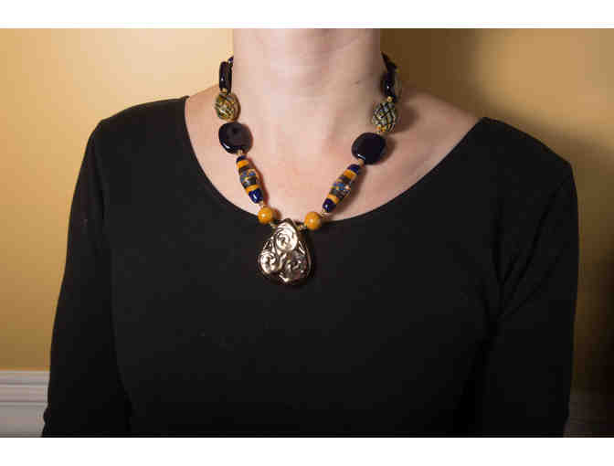 Kazuri Necklace - Lapis Turban