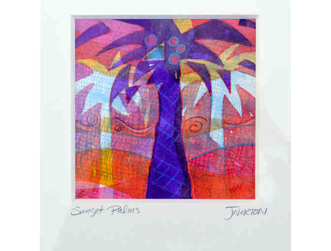 Sunset Palms original watercolor painting