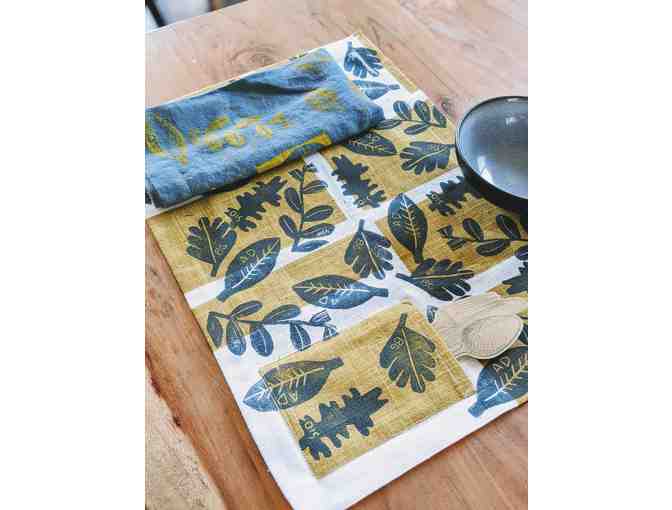 Class Art- Leaf Block Printed Table Linens (3rd Grade, Mrs. Riccabona)