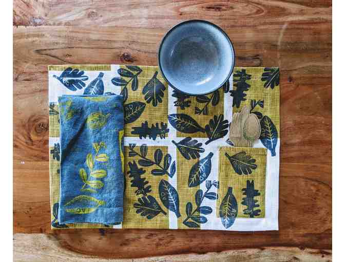 Class Art- Leaf Block Printed Table Linens (3rd Grade, Mrs. Riccabona)