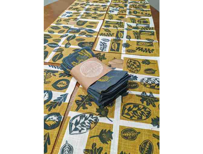 Class Art- Leaf Block Printed Table Linens (3rd Grade, Mrs. Riccabona)