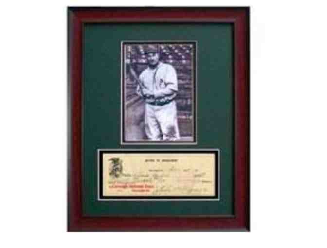 Framed Baseball Repligraph--Honus Wagner Photo and Replica of Signed Check