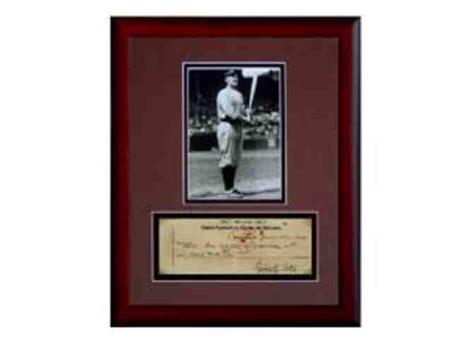 Framed Baseball Repligraph -- Ty Cobb Photo and Replica Check
