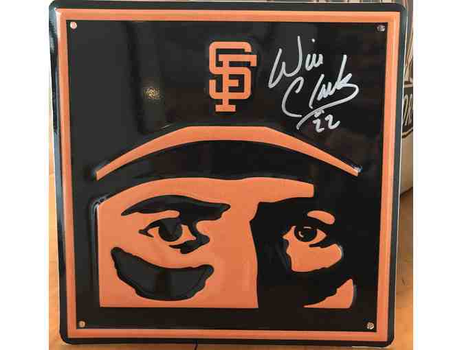 San Francisco Giants Fan Package -Signed Will Clark Plaque & Woody's World Bobble