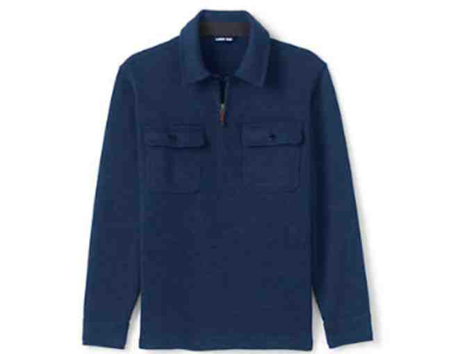 Lands End Mens' Quarter Zip Sweater Fleece Polo (Size L)