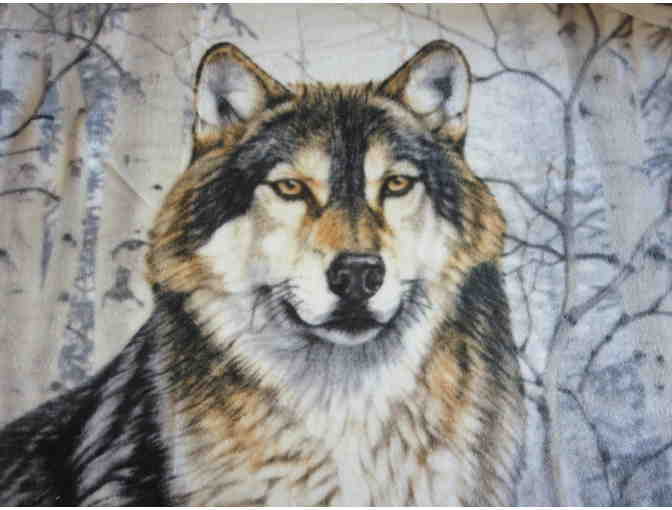 Wolf Fleece Throw Kit and book- 'Wolves' by Shaun Ellis