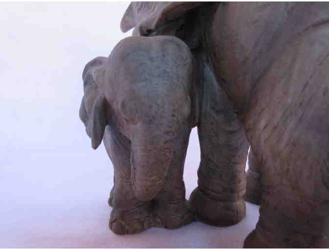Porcelain Elephants - Mom and Baby by Andrea Sadek