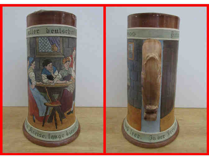 9 1/4' Tall Brown Hand Painted Stein