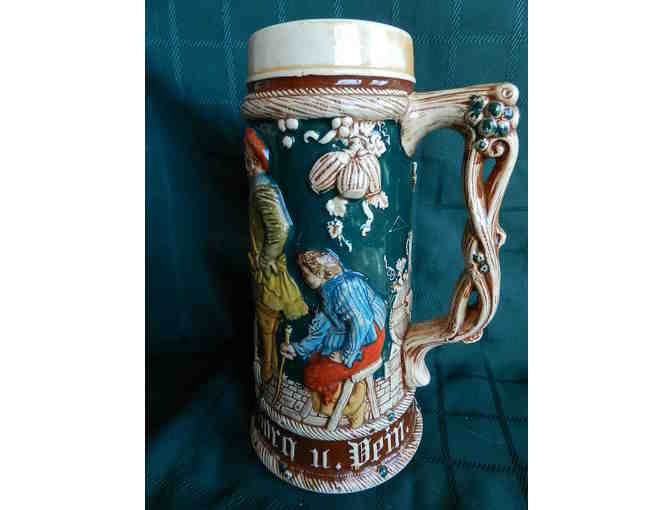 German Non-Lidded Stein With Beautiful Branch-Style Handle