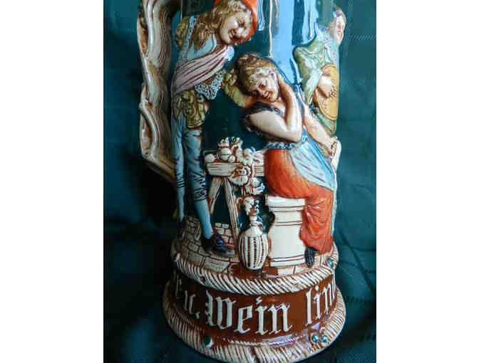 German Non-Lidded Stein With Beautiful Branch-Style Handle