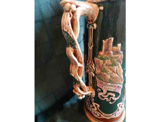 Gorgeous Raised Design with Branch Handle Beer Stein