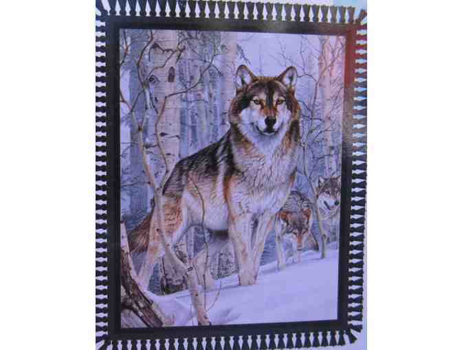 Wolf Fleece Throw Kit and  'Wolves' book  by Shaun Ellis