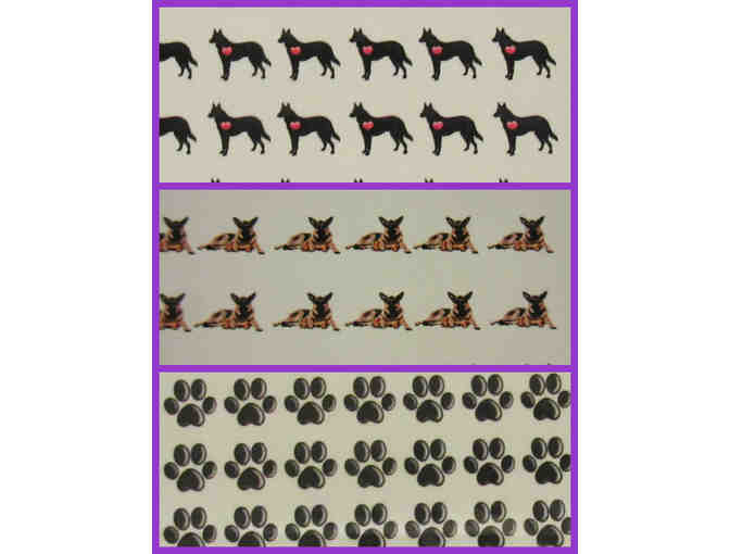 German Shepherd and Paws Nail Decal