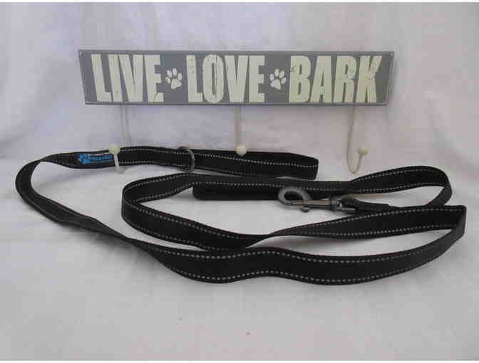 Live Love Bark 3 Leash Holder with Max and Neo Double Handle Black Leash