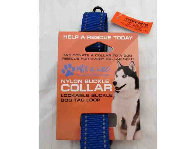 Max and Neo Dog Gear - Medium Blue Collar and Reflective Leash